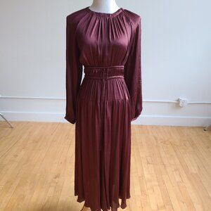 Mango Pleated Satin Dress size Small